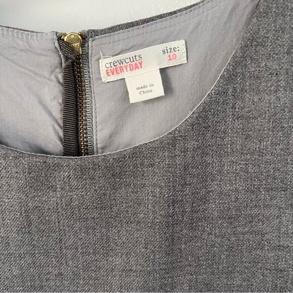 J. Crew Crewcuts Everyday Sleeveless Uniform Jumper Gray Dress Girls Size 10 - Picture 2 of 4